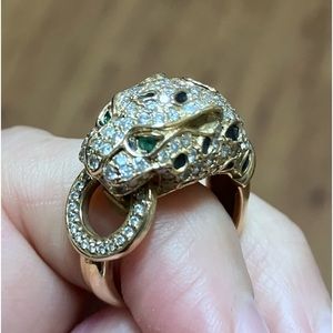 Jaguar Panther diamond ring 14K